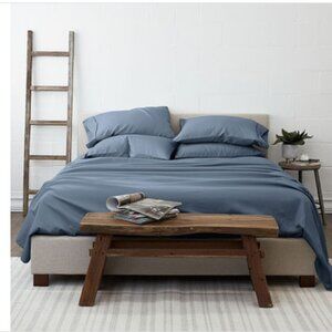 6-Piece Solid Stone Queen Bed Sheet Set